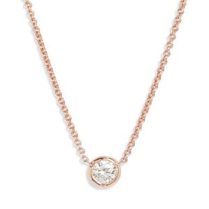 Bony Levy Bezel Diamond Solitaire Necklace